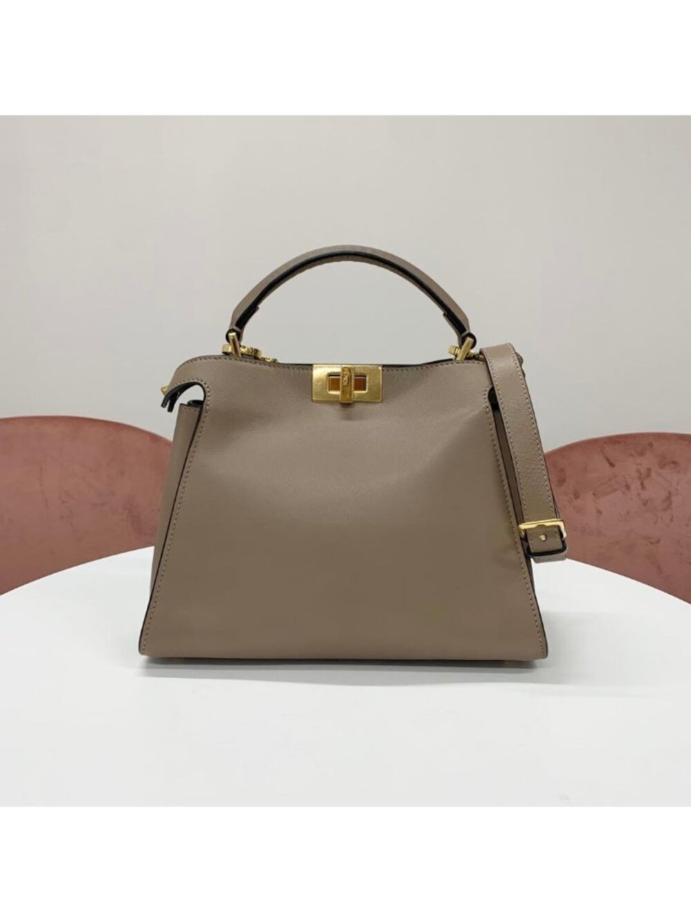 Fendi Peekaboo Essential Leather Shoulder Bag